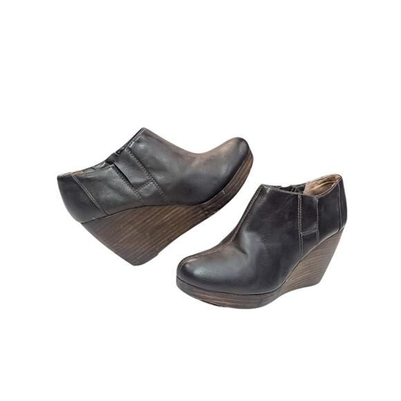 Dr. Scholl's Brown Leather Wedge Clog Booties - Size 9.5 - Picture 1 of 6